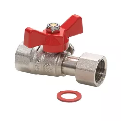 Кран шаровой для подключения манометра 1/2" НР x 1/4" BР MVI