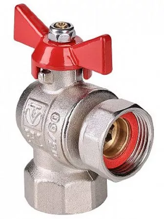 Кран шаровой короткий угловой с накидной гайкой ВР 1/2" x 1/2" VALTEC