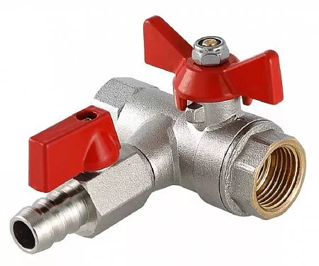 Кран шаровой с обратным клапаном и дренажом ВР 1/2" VALTEC