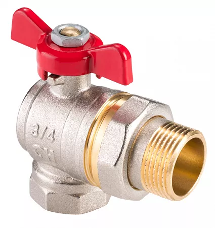 Кран шаровой угловой со сгоном ВР-НР 3/4" AquaHit